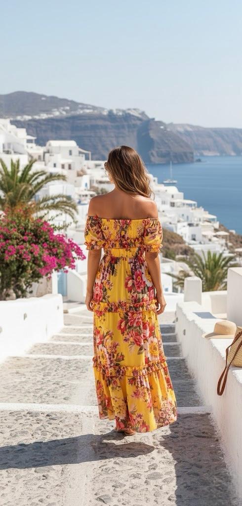 Pankh Alya Off-the-Shoulder Floral Maxi Mul Cotton Dress