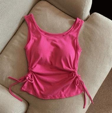 Pankh Palmira Side Open Ribbon In Built Bra Padded Tank Top