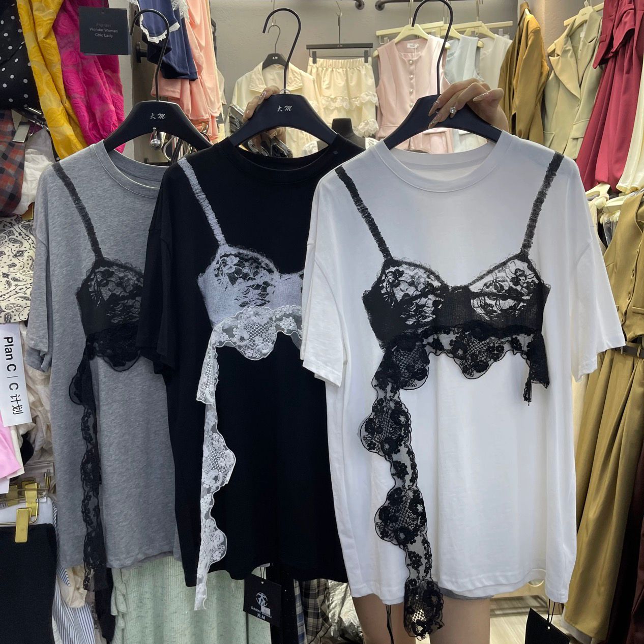 Pankh Troy Detail Lace Oversize Tee