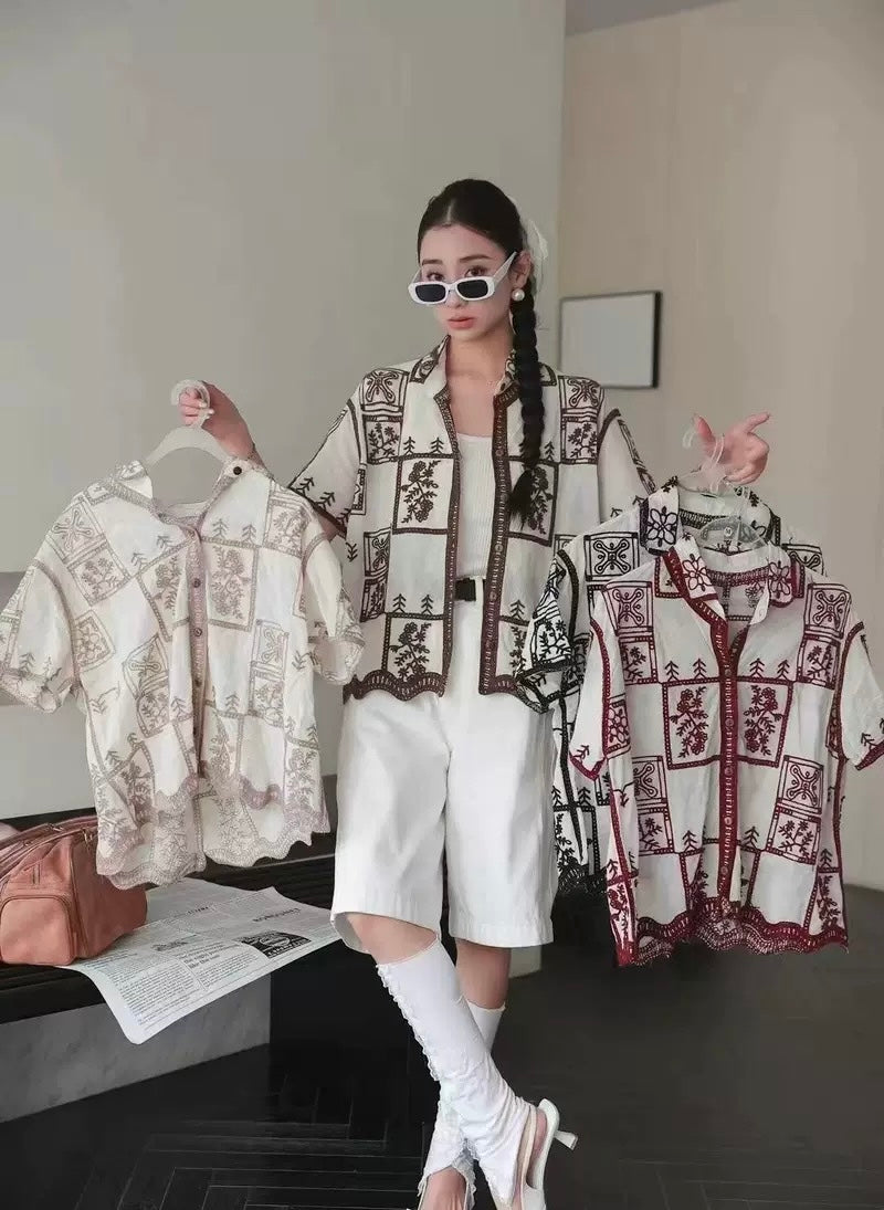 Pankh Oshin  Embroidered Cotton Shirt