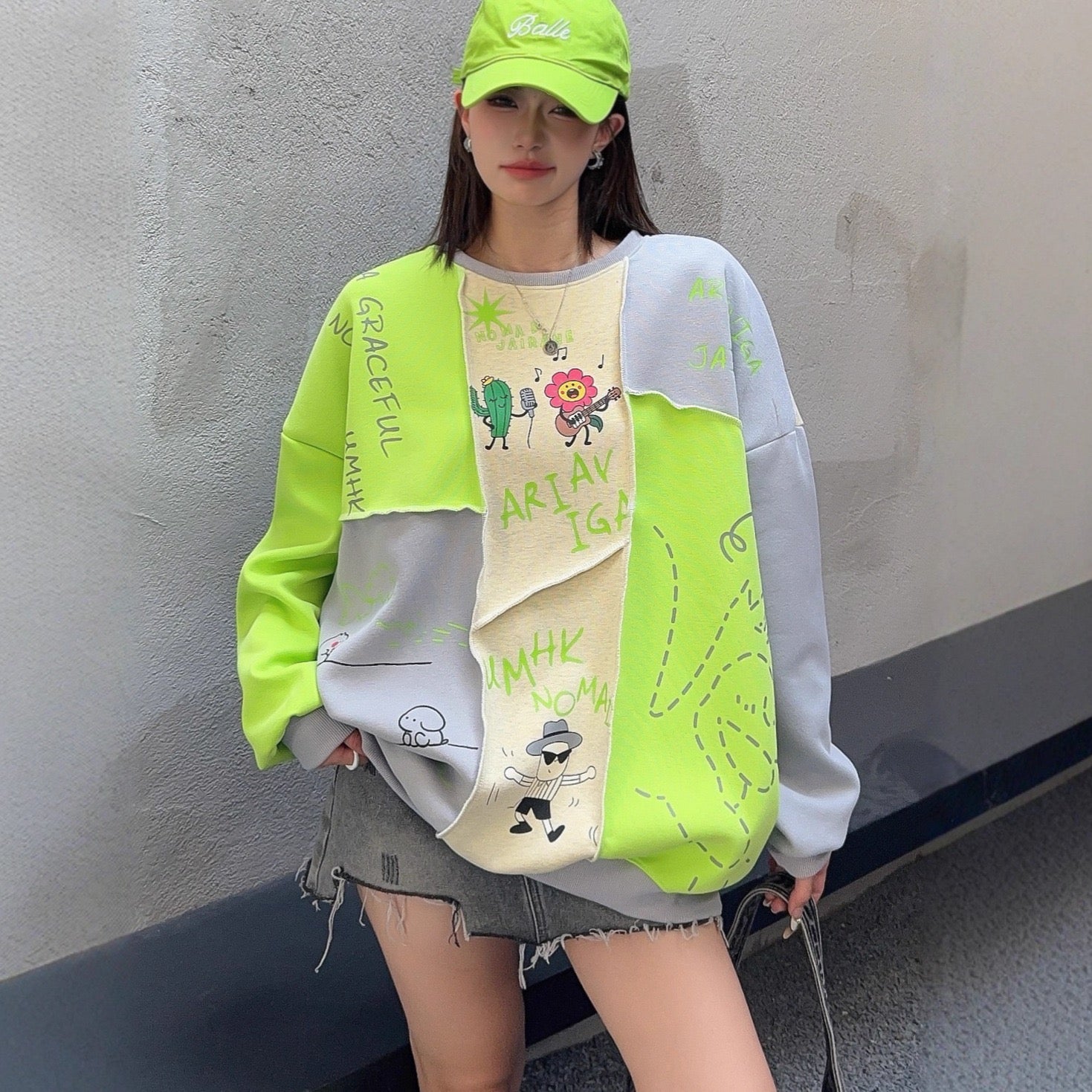 Pankh Stich Oversized Cute Sweat Top