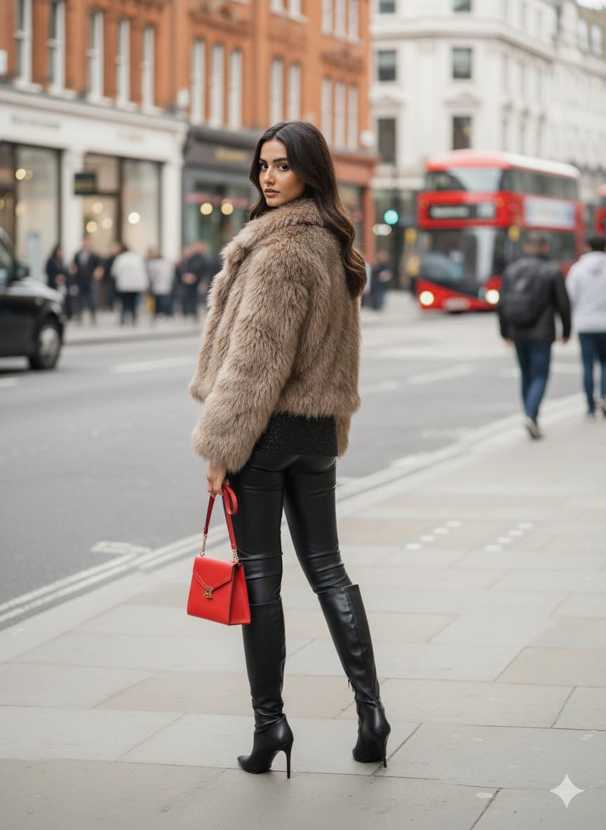 Pankh Zev Formal Collar Fur Coat