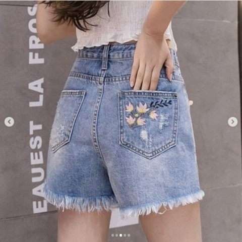 Pankh Dandy Embroidered Denim Shorts