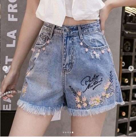 Pankh Dandy Embroidered Denim Shorts