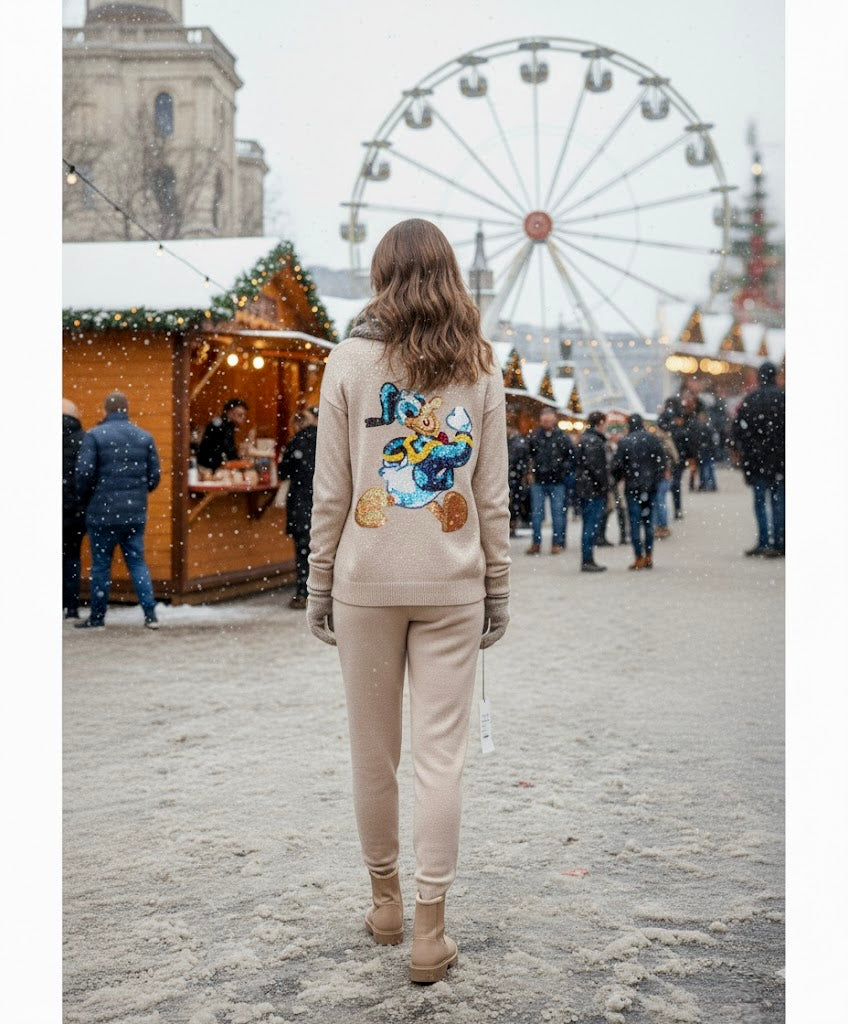 Pankh Peppy Donald Knit Wool Sequin Jacket and Pant coord set