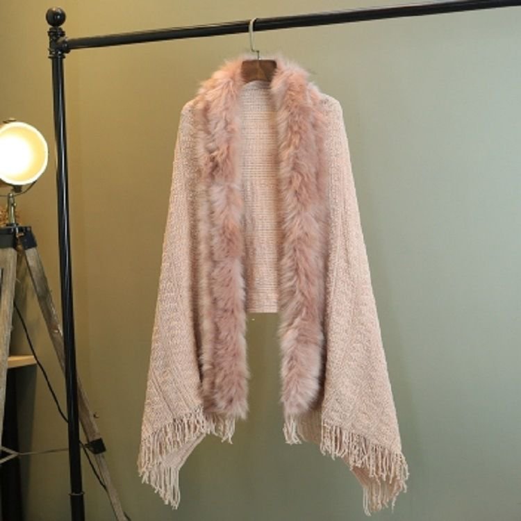 lazda fur collar soft shawl