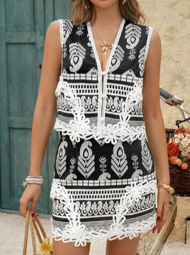 Pankh Robin Ethnic Print Sleeveless Coord