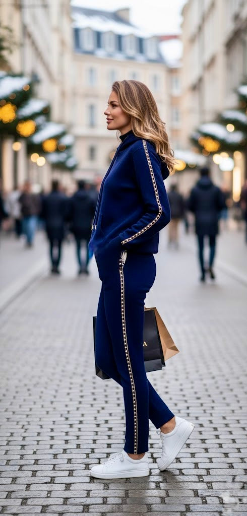 Pankh Glee Pearl Embelished Hoodie & Jogger Coord Set