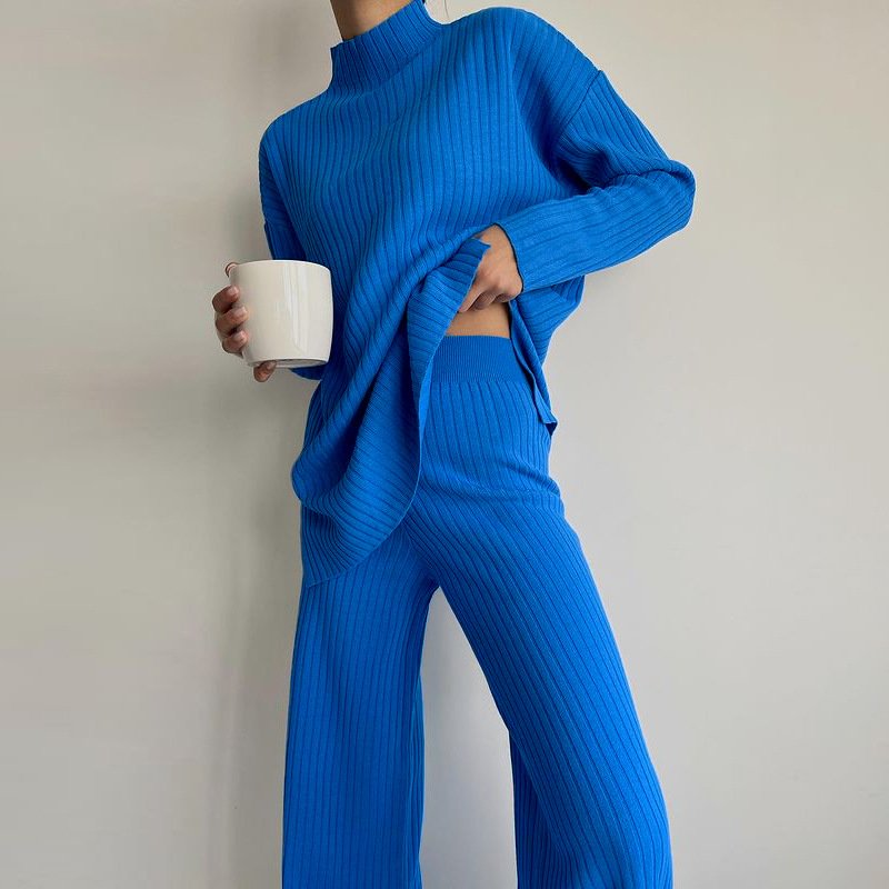 meraki knitted warm top and pant coord