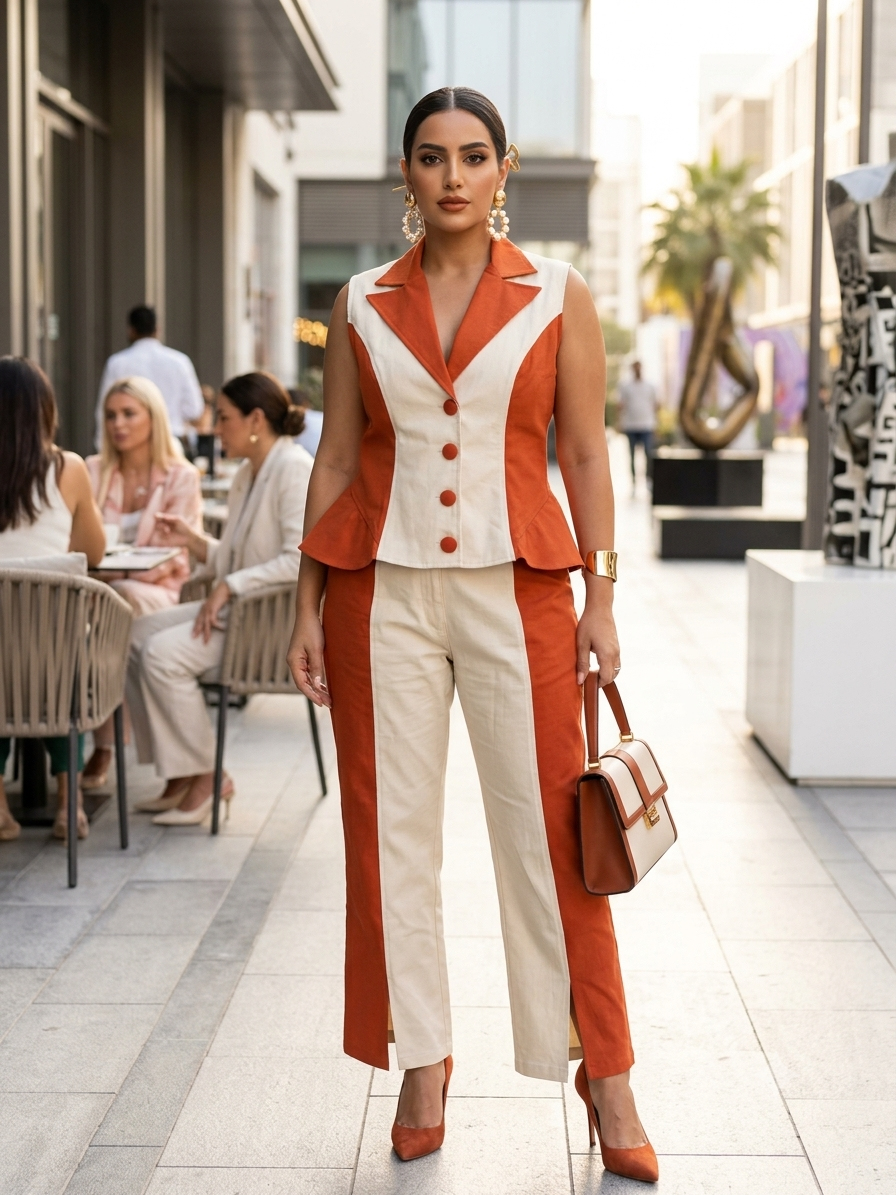 Pankh Jimil Dual Shade Waist Coat & Pants Coord Set