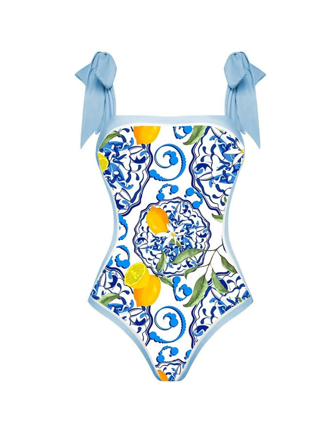 Pankh Lemonze Padded Monokini & Sarong Set