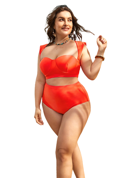 Pankh Zeyphar Plus Size Padded Bikini,Skirt and underpant Swimset