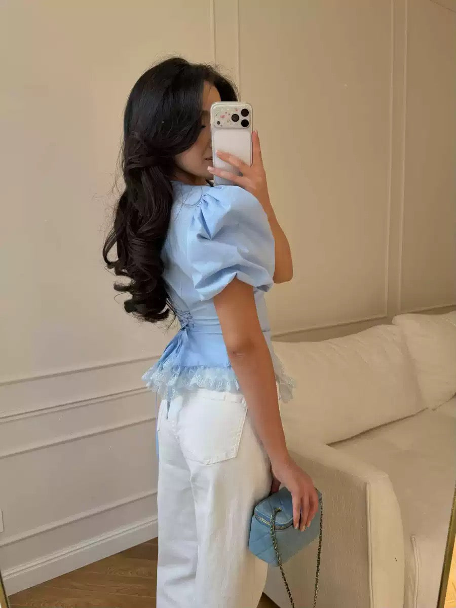 Pankh Kitty Peplum Lace Top