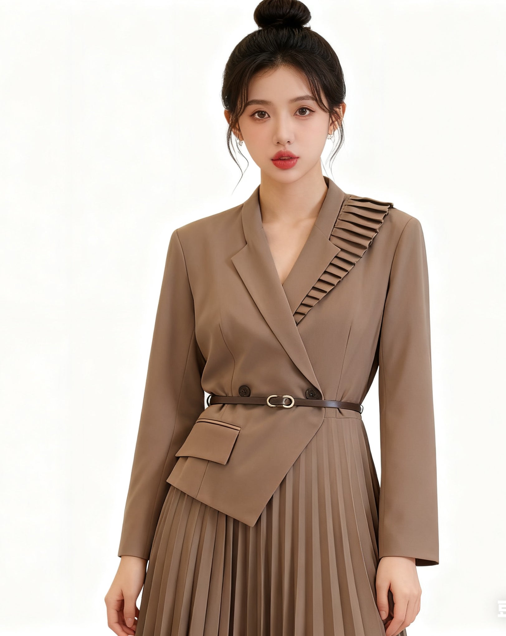 Sirella Luxe Formal Pleated Blazer Dress