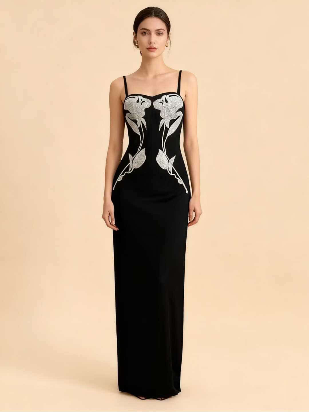 Pankh Akalie Crystal Rhinestone Partywear Maxi Dress