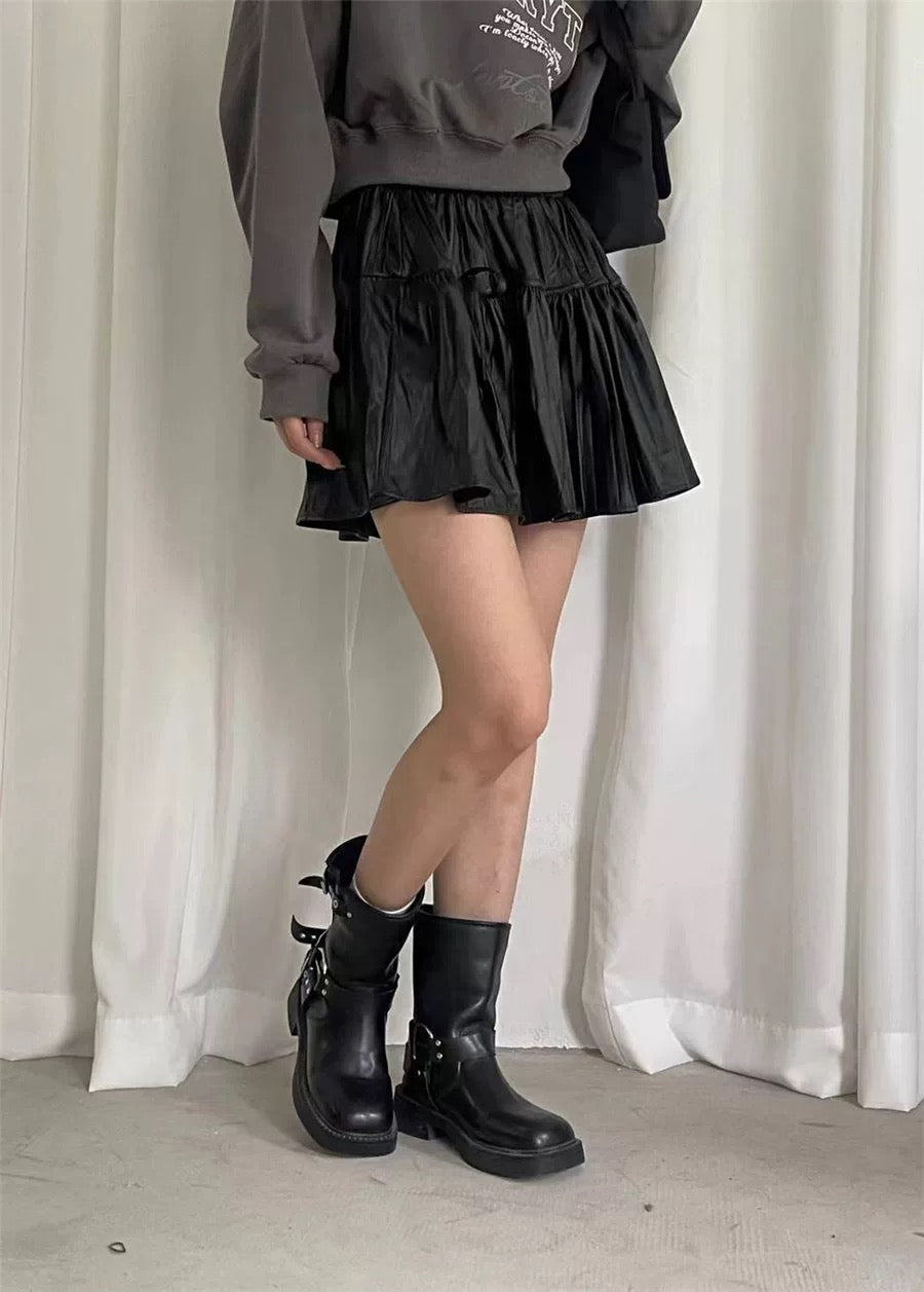 Pankh Helsy Pu Leather Skirt Skort