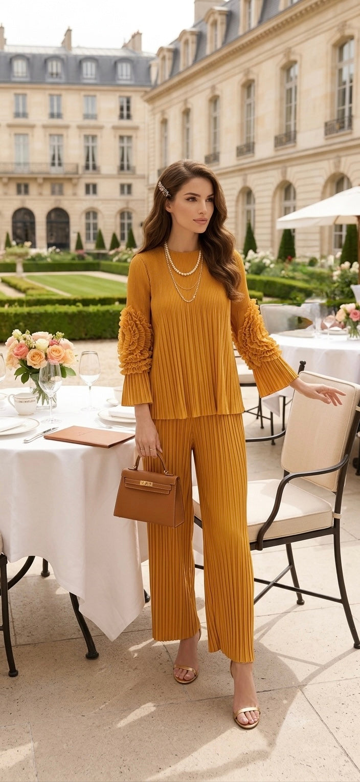 Pankh Aiden Pleated Pearl Embroidered Sleeves Coord