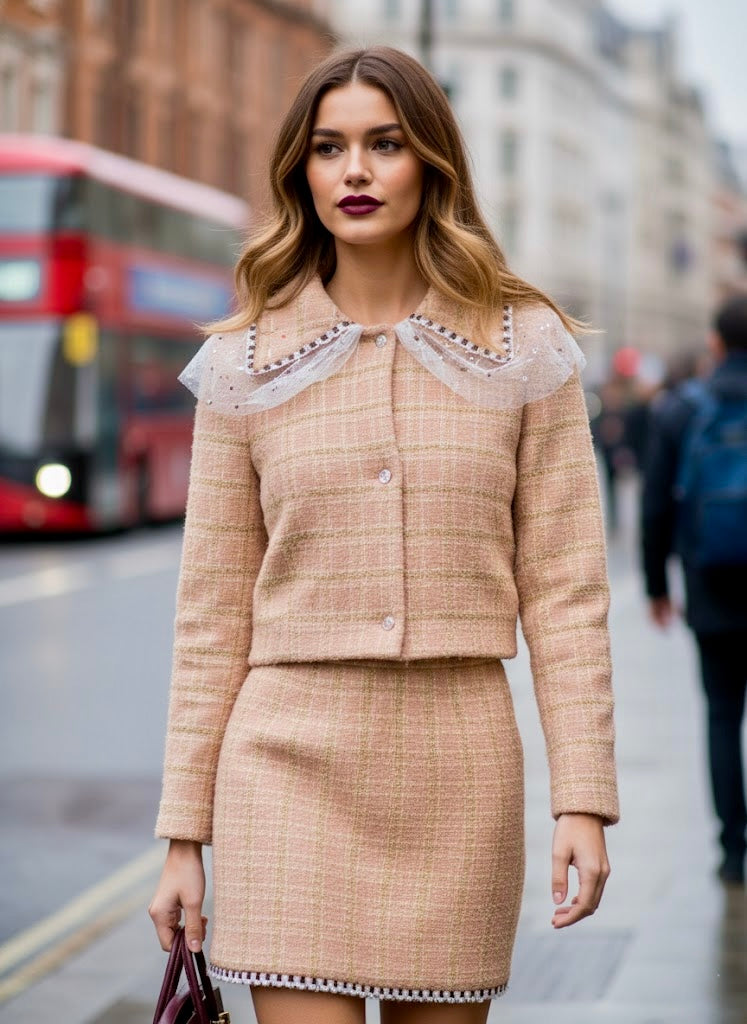 Pankh Leif Soft Wool Blazer and Skirt Coord Set