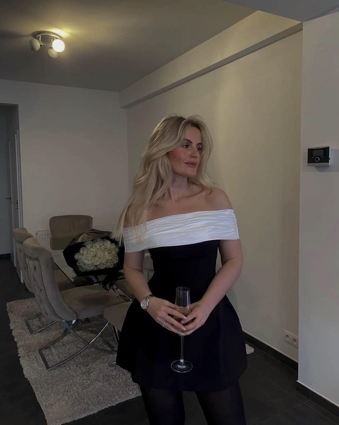Pankh Vienna Off Shoulder Mini Dress Cute Bow Back Bodycon Dress