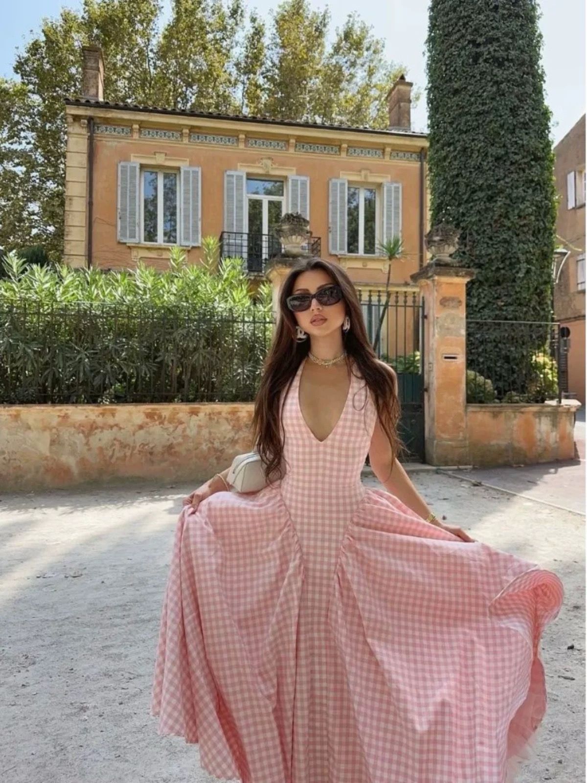 Pankh Anee Halter Neck Long Flaired Maxi Dress
