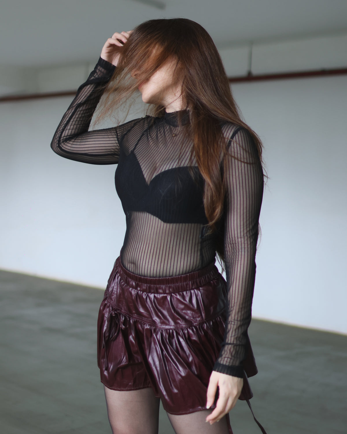Pankh Helsy Pu Leather Skirt Skort