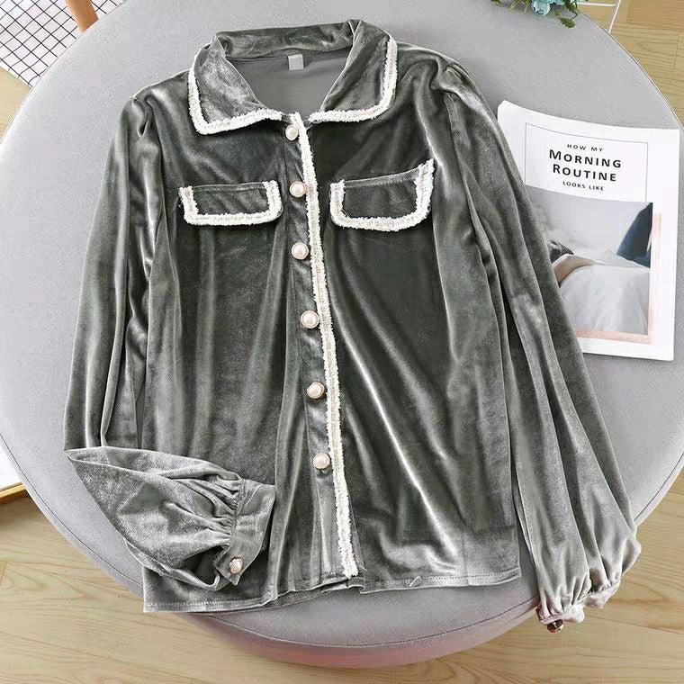 Pankh Alany Velvet Party Wear Shirt