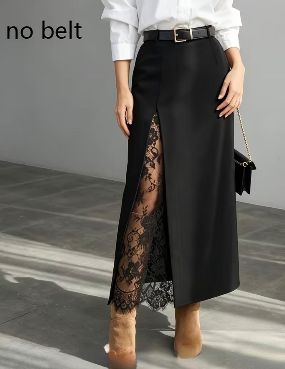 Pankh Calina Elegant Net Lace Midi Skirt