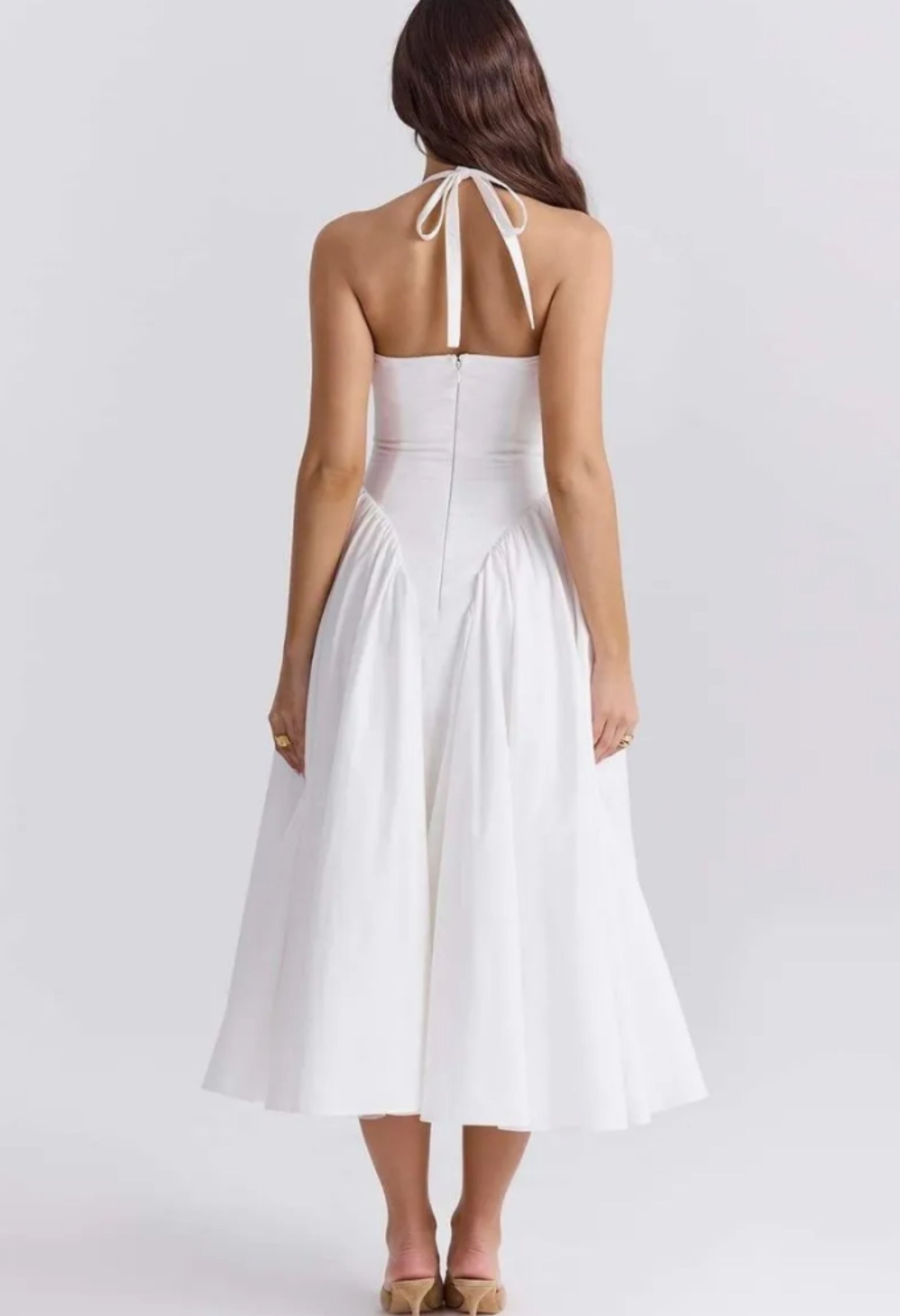 Pankh Alice Halterneck Open Back Midi Dress