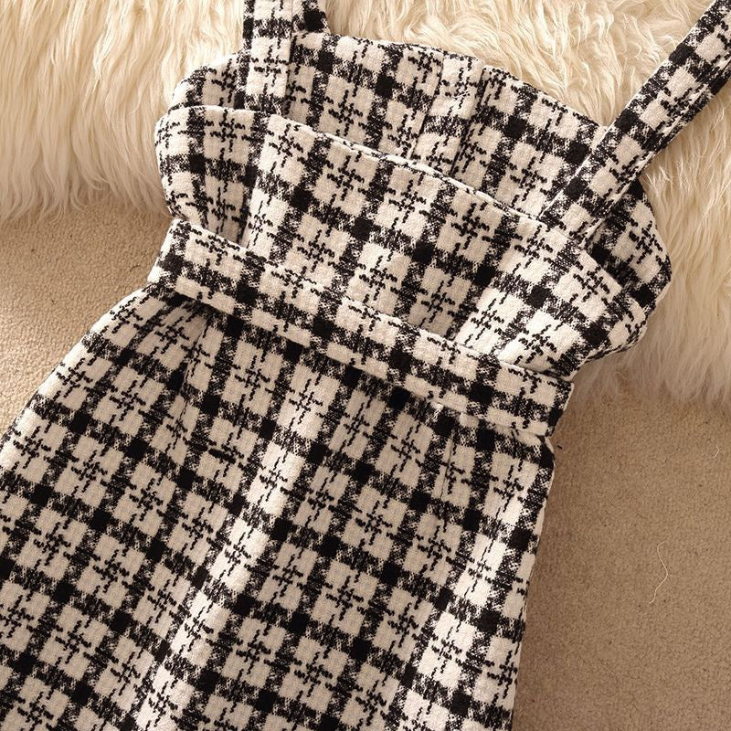 Pankh Erico Tweed Elegant Dress with Knit Top