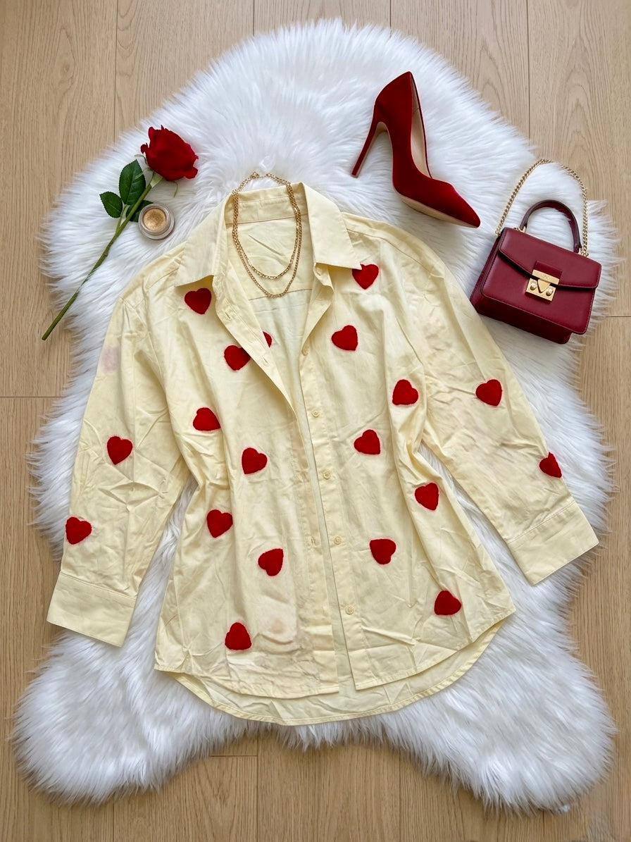 Pankh Hearts Cotton Shirt