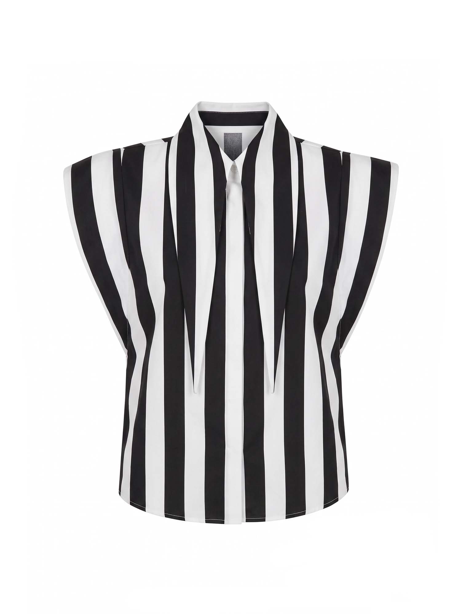 Ozor Extended Collar Stripe Shirt