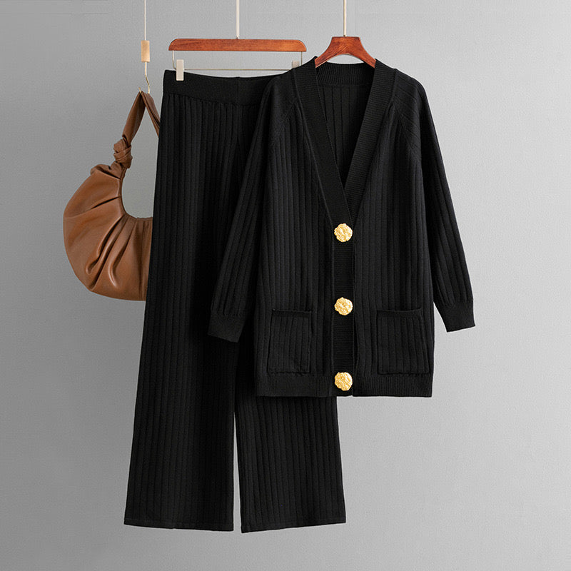 Pankh Dermy Formal Woolen Coord Set with Designer Buttons