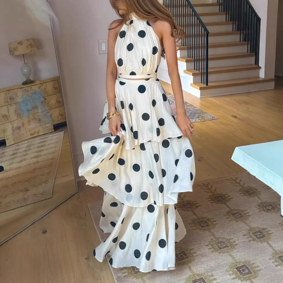 Meseri Polka Dot 2 Piece Coord Set