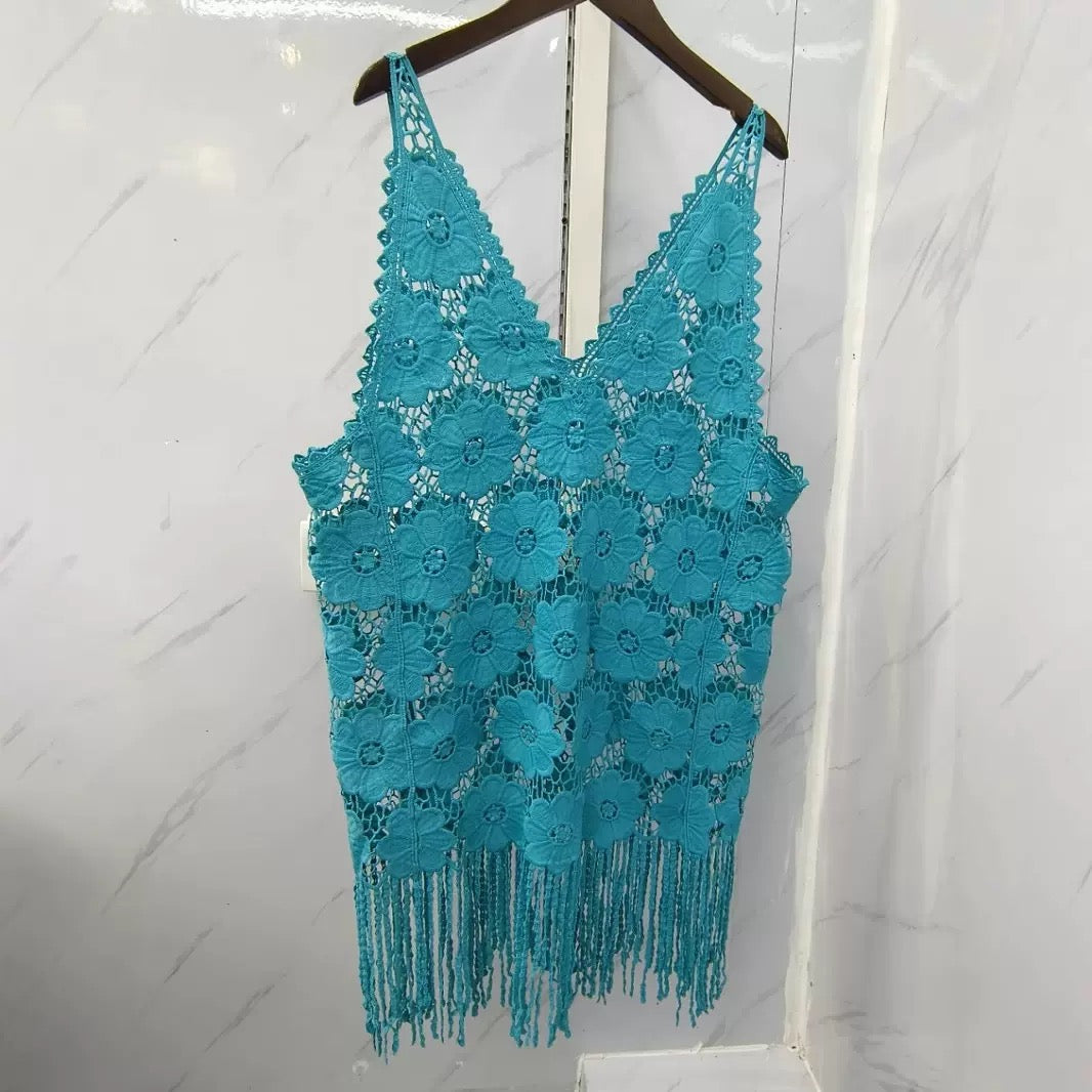 Pankh Payce Crochet Holiday Coverup Dress