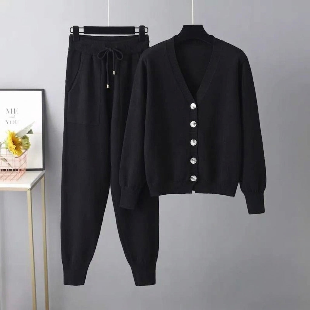 Pankh Taazo Piece Knitted Open Cardigan Style Coord Set