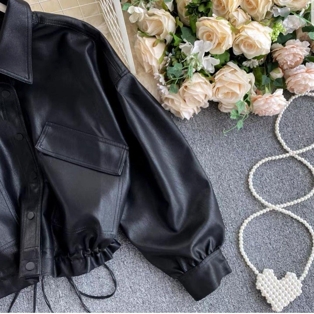 Pankh Bob Biker oversize pu leather Jacket