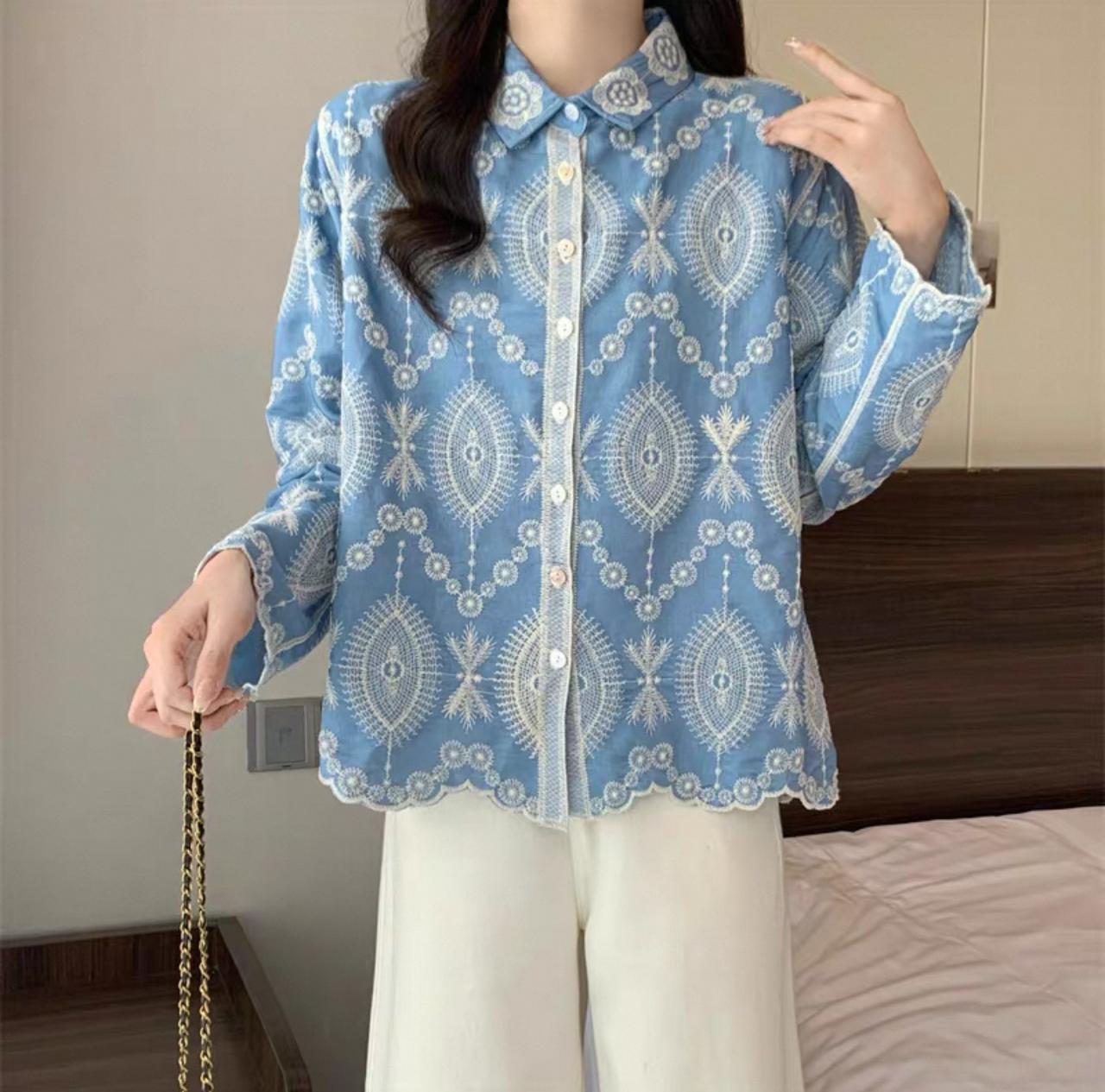 Pankh Enes Premium Embroidered Cotton Shirt