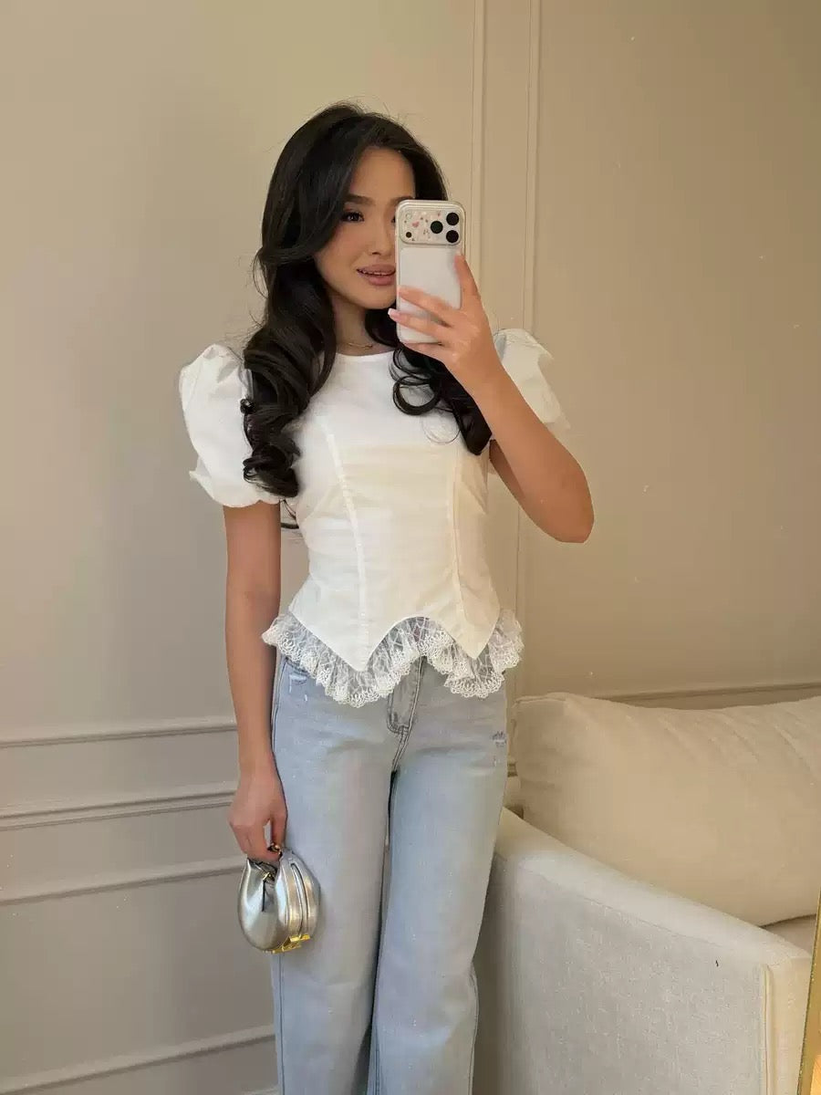 Pankh Kitty Peplum Lace Top