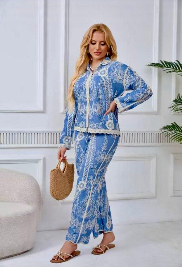 Pankh zippy Cotton Embroidered Coord Set