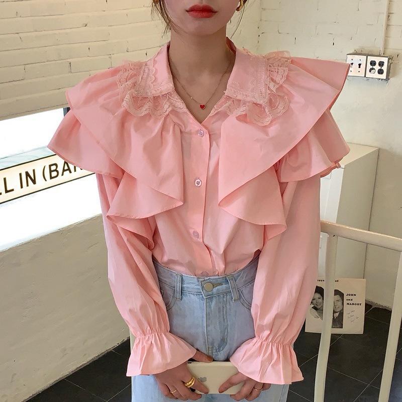 Pankh Lonee Lace & Ruffle Cotton Shirt