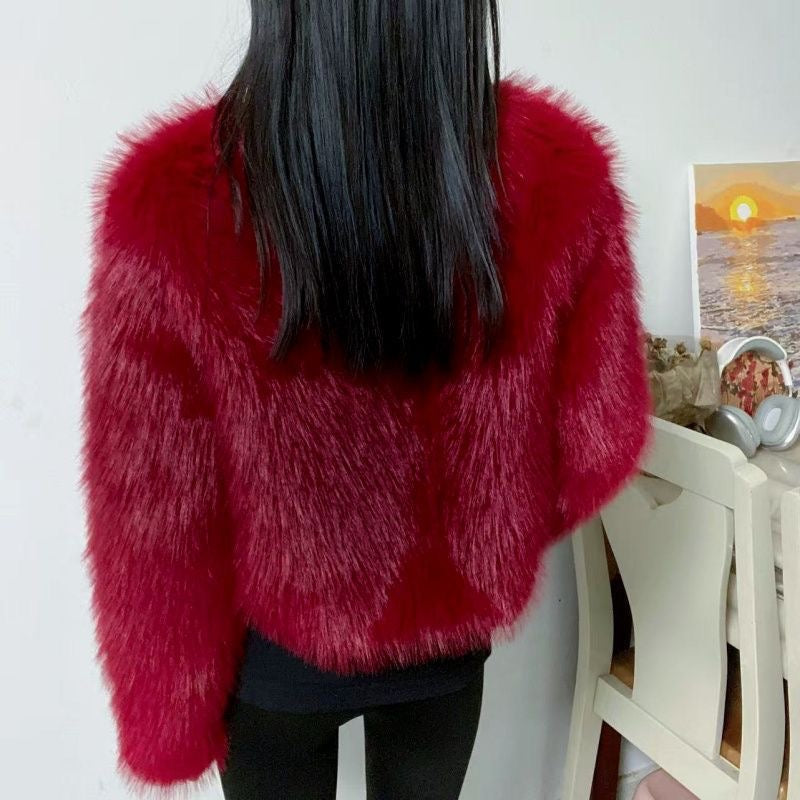 Pankh Amebo Cropped Soft Fur Formal Coat