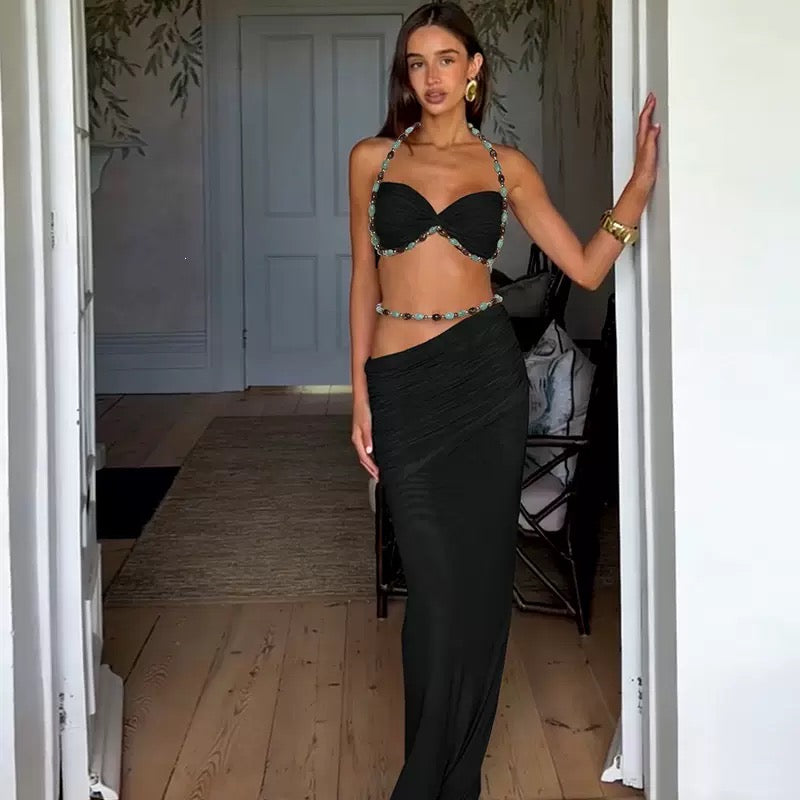 Nayeki Luxe Beaded Resort Wear Coord Set