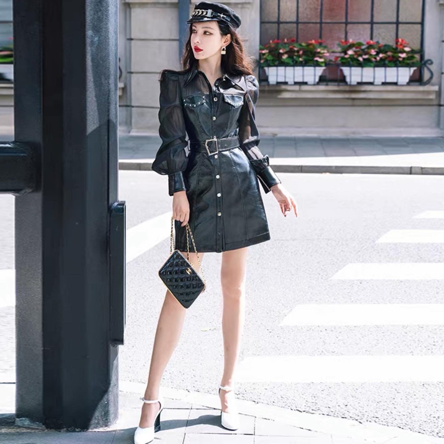 Pankh Siyona Leather Shirt Dress