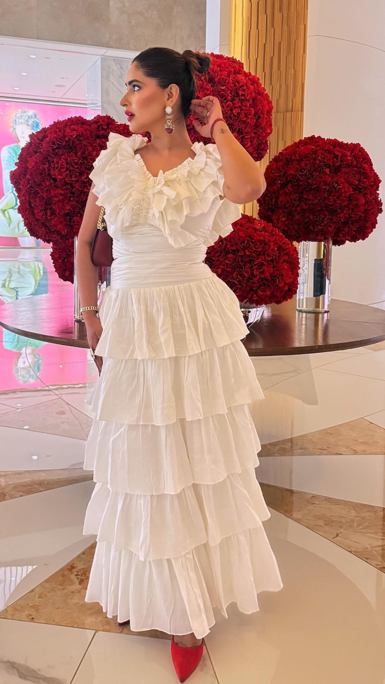 Pankh Prolly Ruffle Cropped Top And Ruffled Skirt