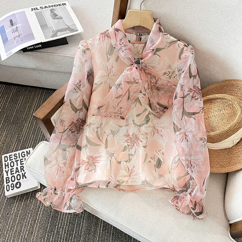 Pankh Moxie Floral Printed Multicolour Organza Shirt