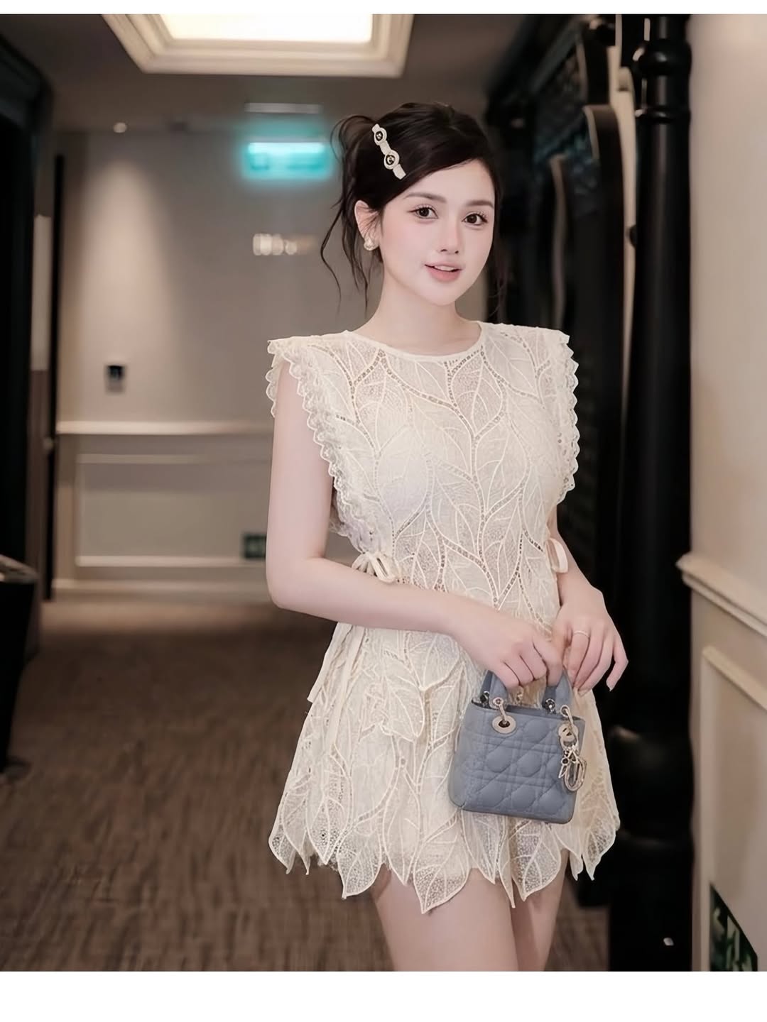 Zelie Crochet Tie-up Top & Shorts Coord Set