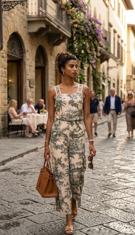 Pankh Maxen Vintage Printed Corset Top and Pant Coord Set