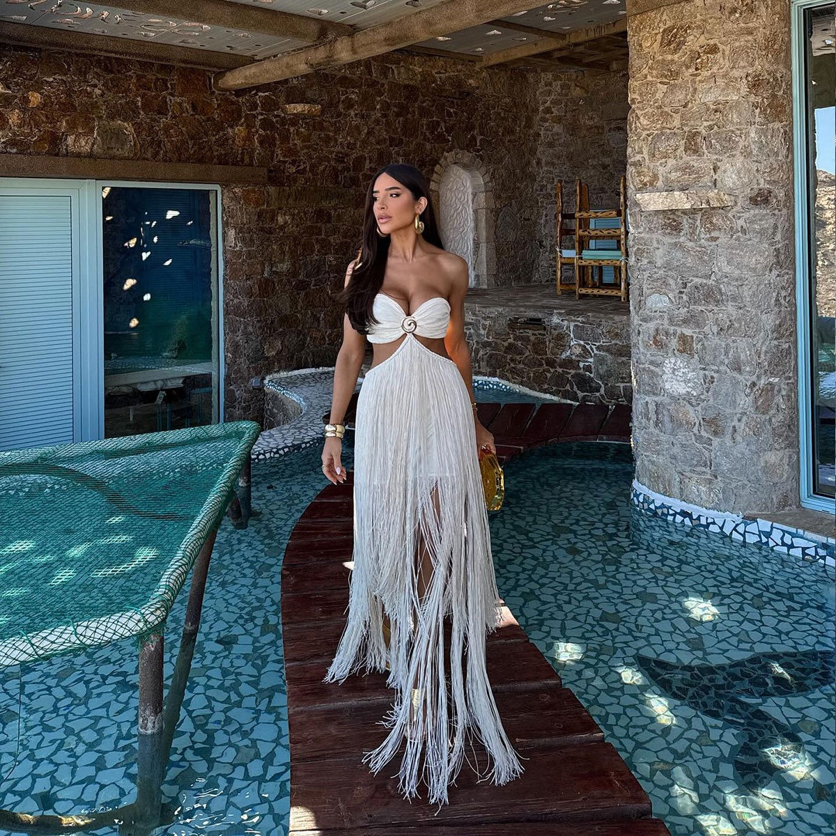 Pankh Zyndya Tassel Resort Holiday Wear MIDI Dress