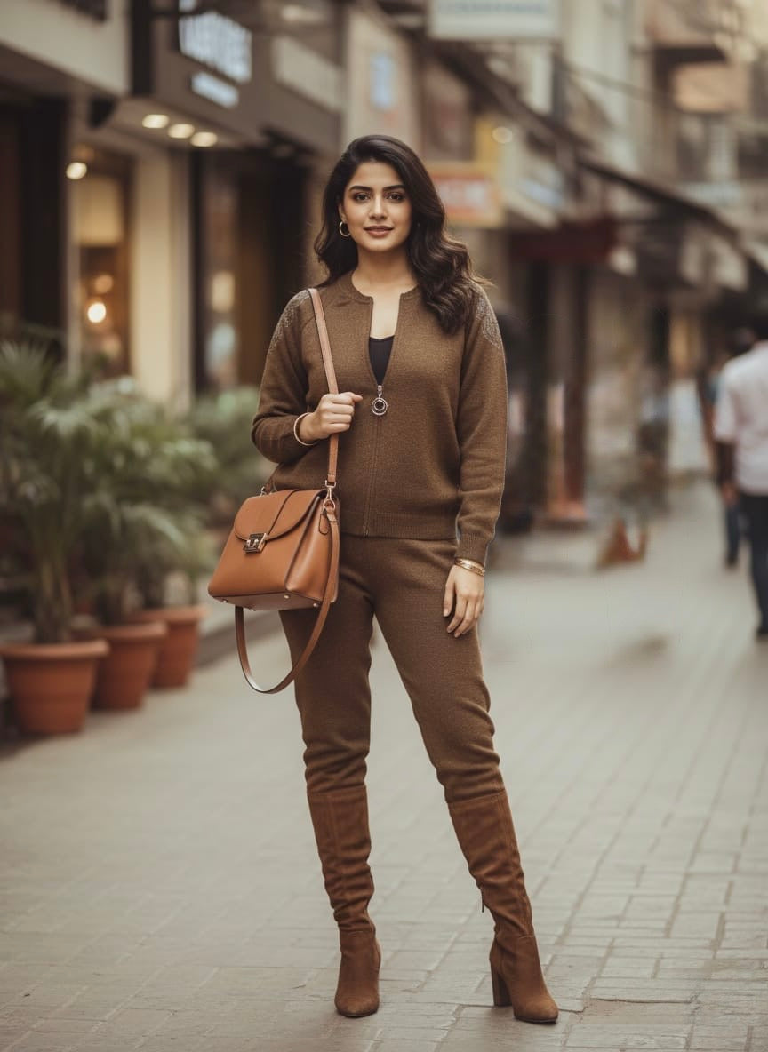 Pankh Belz Winter Zipper Jacket and Pants Coord