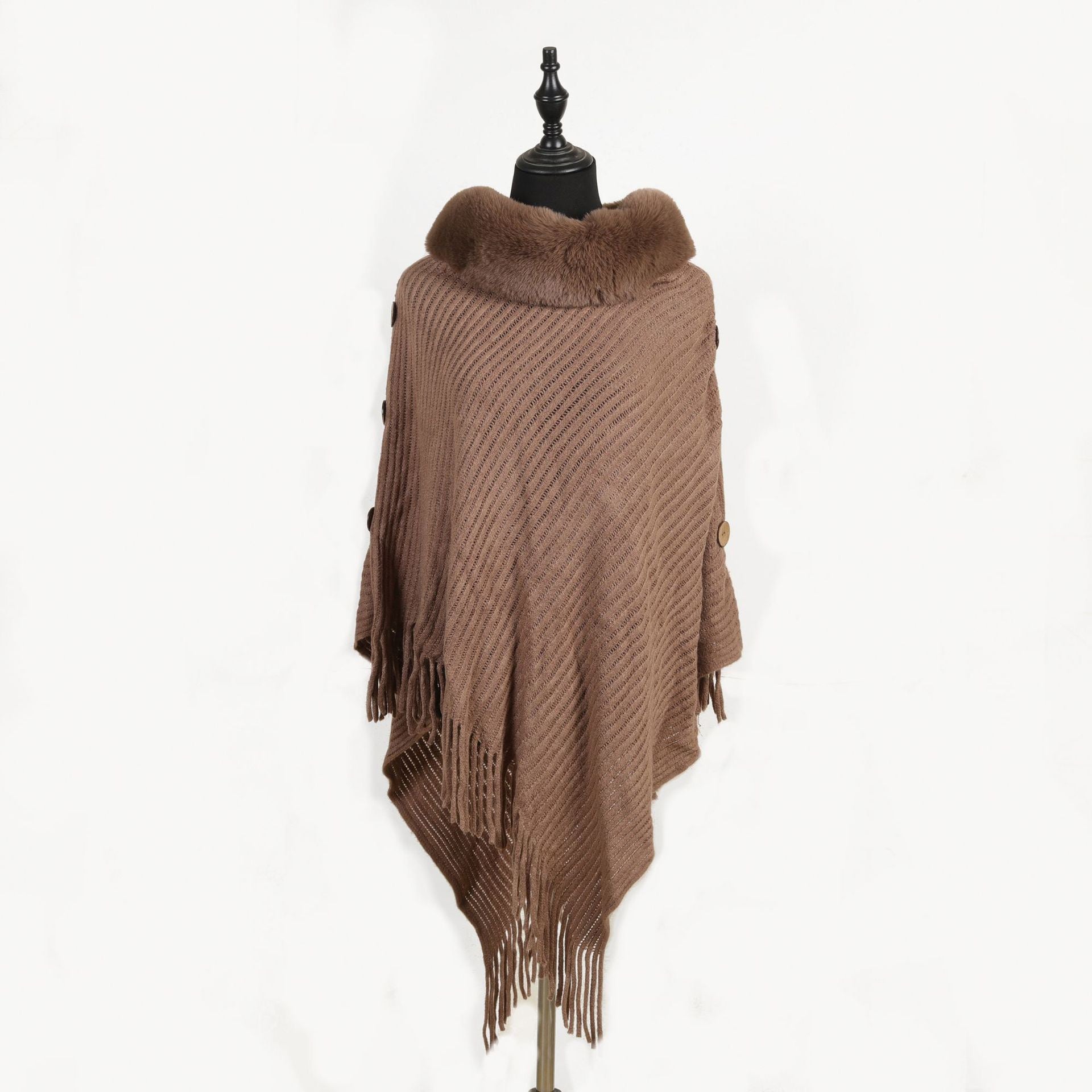 Pankh Keo Fur Cape Shawl